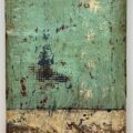 Distressed Surfaces No. 10 | plaster wrap, wire mesh, joint compound, latex paint, pencil, roofing tar, acrylic mediums, and polyurethane on cradled gypsum panel | 20.5” x 15” x 2” | 2024