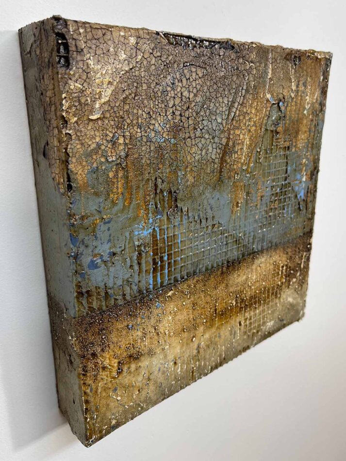 Distressed Surfaces No. 3 | mixed mediums on cradled panel | 10.5” x 10.5” x 2”